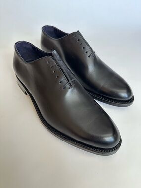 Isaia Whole Cut Oxfords Shoes - Black NIB 7.5 US / 40.5 EU - wow!